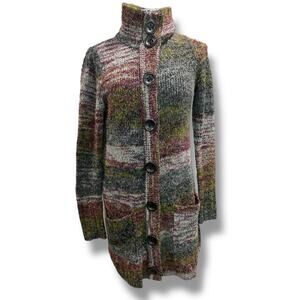 Medium Kensie Womens Cardigan Marled Knit Pockets Long